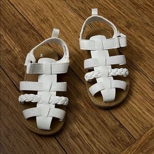 Like New-Size 8 Carter's White Braided Kids Sandals